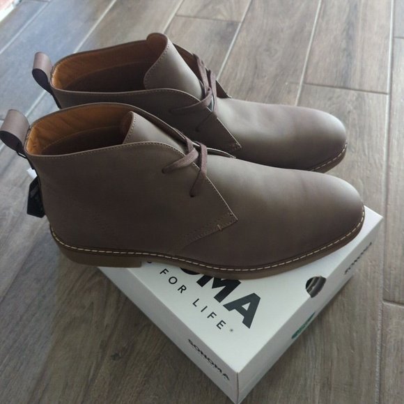 Sonoma Goods For Life Brown Chukka Lace Up Leather Brown Boots Men\'s Size 13 main image 2